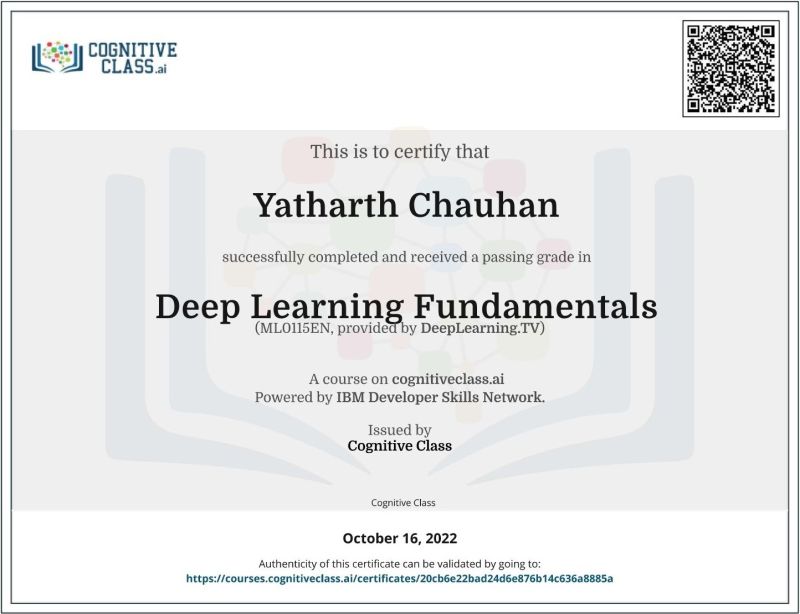 Deep Learning Fundamentals
(ML0115EN, provided by DeepLearning.TV)