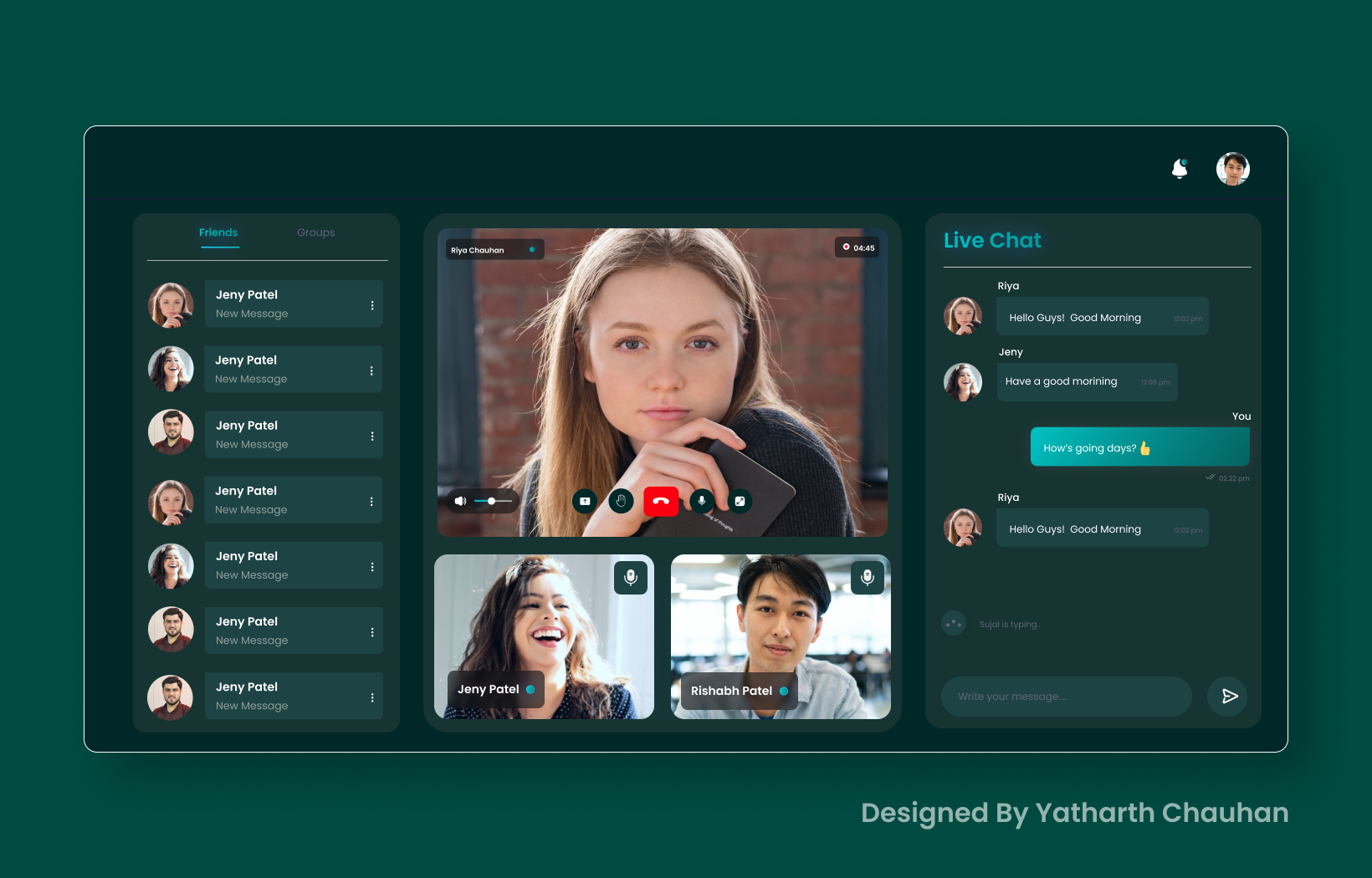 video call web ui design